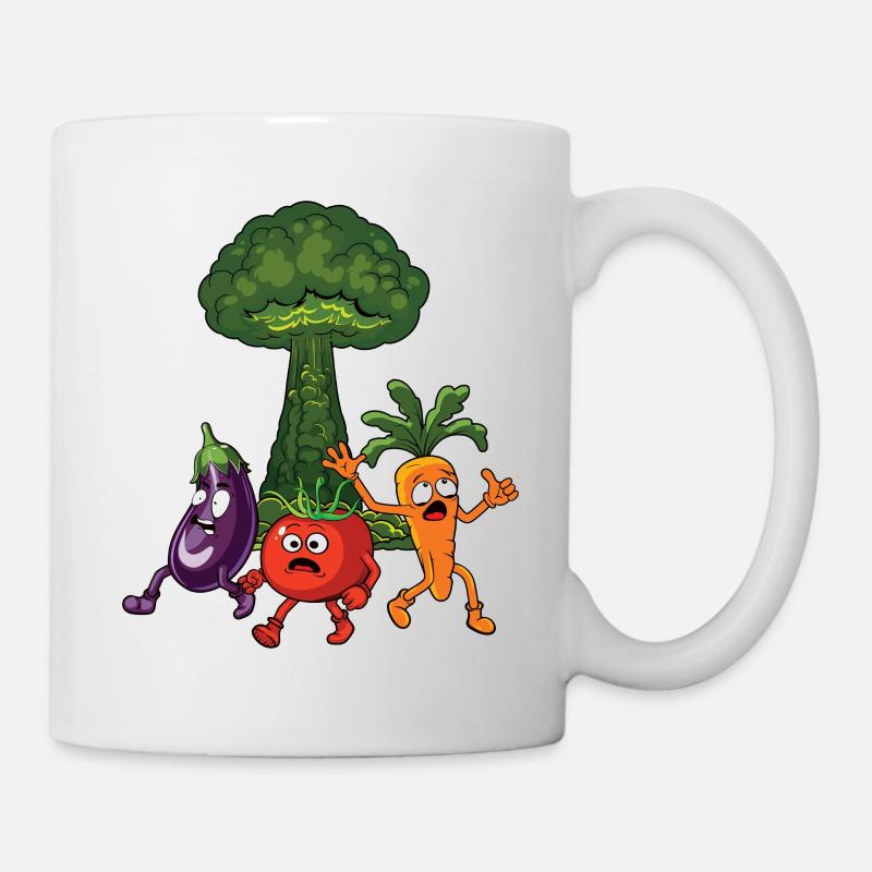 Funny Vegetable Cartoon Explosion - Mug - white