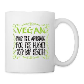 Vegan fuer die Tiere - Tasse - Weiß - Rechts