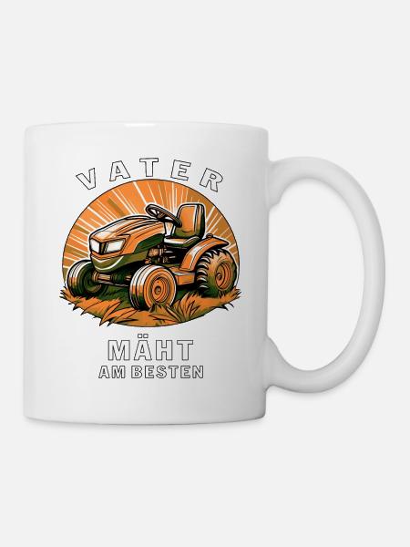 RASENMÄHER VATER MÄHT AM BESTEN - Tasse - Weiß