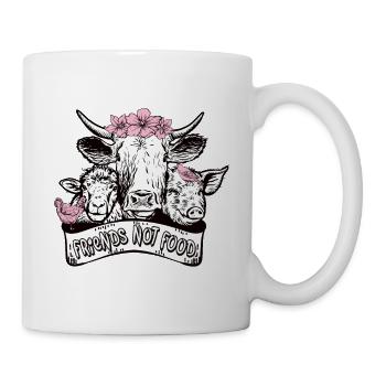 Friends not Food Statement Tierliebhaber - Tasse - Weiß - Rechts