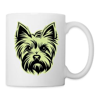 Yorkshire Terrier Dog Head - Mug - white - Right