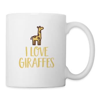 Ich liebe Giraffen Lustige Große Tier Liebhaber Giraffe - Tasse - Weiß - Rechts