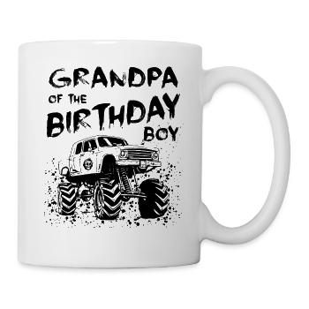 Grandpa of the Birthday Boy Monster Truck Party - Mug - white - Right