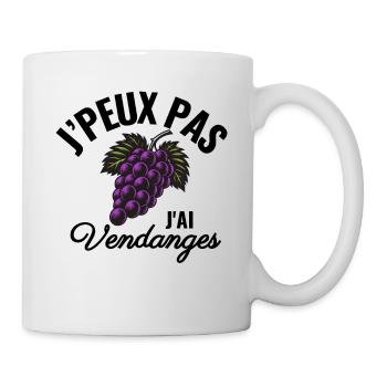 Je Peux Pas J'ai Vendanges Agriculteur Vigneron - Mug blanc - blanc - Droite