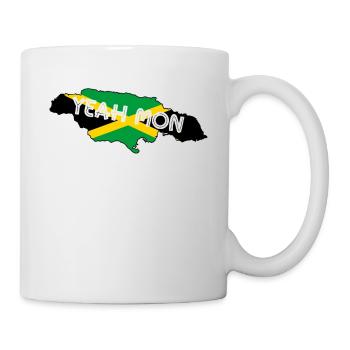 Yeah Mon Jamaican Map Vintage Jamaica Reggae - Mug - white - Right