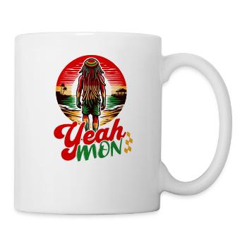yes Mon Jamaican Vintage Jamaica Reggae Vacation - Mug - white - Right
