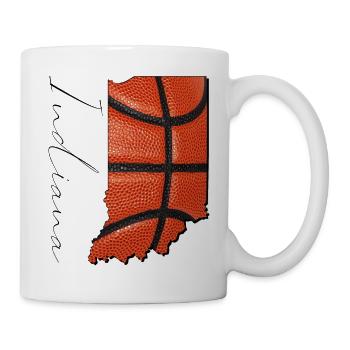 Indiana (United States) | Real Basketball | Map Script - Mug - white - Right
