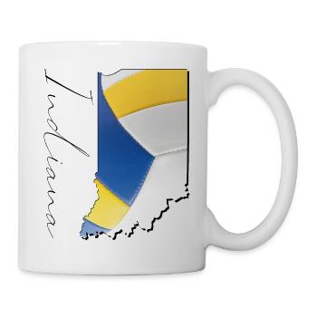 Real Volleyball in Indiana State Map IN - Mug - white - Right