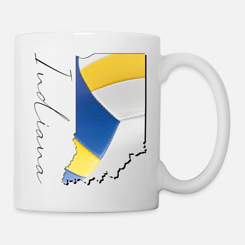 Real Volleyball in Indiana State Map IN - Mug - white