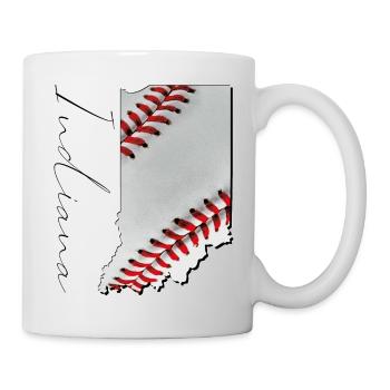 Real Baseball in the Indiana State Map IN - Mug - white - Right