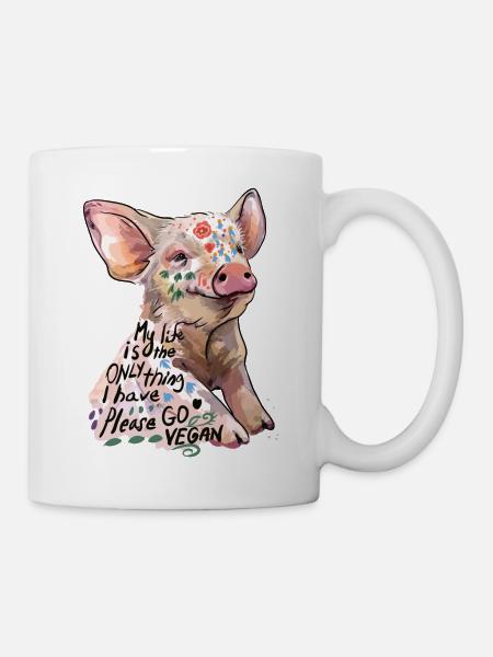 Mein Leben ist alles bitte werde Vegan - Tasse - Weiß