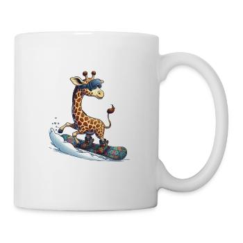 Cute Snowboarder Giraffe - Tasse - Weiß - Rechts
