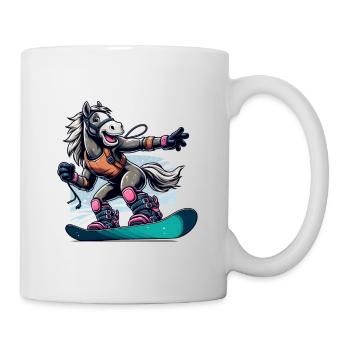 Cute Snowboarder Horse - Tasse - Weiß - Rechts