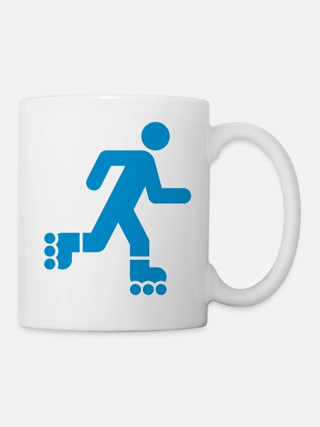 Rollerfahrer, Roller, Roller Sport - Tasse - Weiß