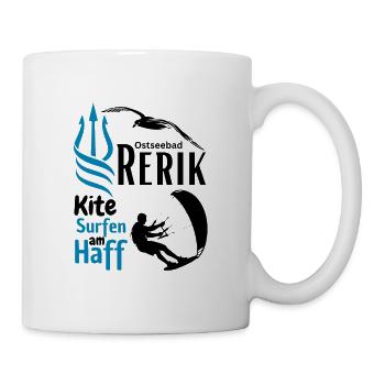 Rerik kite surfing at the lagoon Baltic Sea resort of Rerik - Mug - white - Right