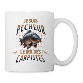 Pêche à la carpe, cadeau pour carpiste - Mug blanc - blanc - Droite