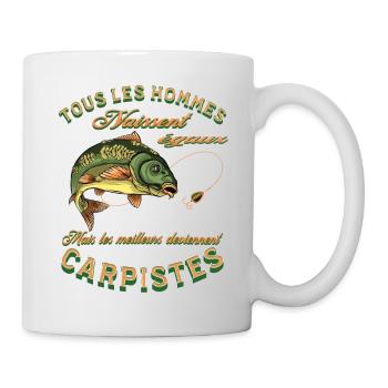 Pêche à la carpe, cadeau pour carpiste - Mug blanc - blanc - Droite