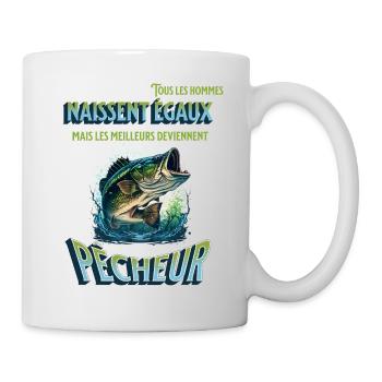 Cadeau pour pêcheur.Tous les hommes naissent égaux - Mug blanc - blanc - Droite
