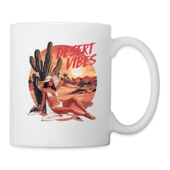 Sonnenuntergang Desert Vibes Urlaub Abenteuer - Tasse - Weiß - Rechts