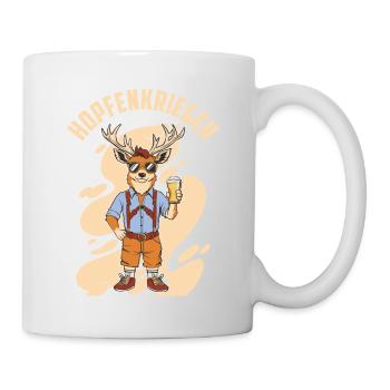 Hopfenkrieger Saufen Lustiges Bier Liebhaber Biert - Tasse - Weiß - Rechts