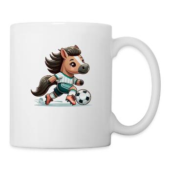 Cute Soccer Player Horse - Tasse - Weiß - Rechts