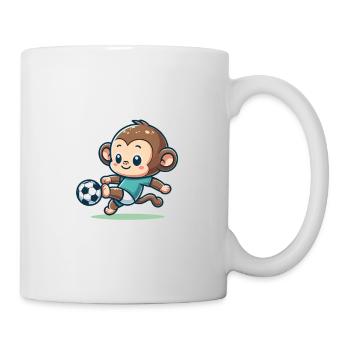Mignon joueur de football singe - Mug blanc - blanc - Droite