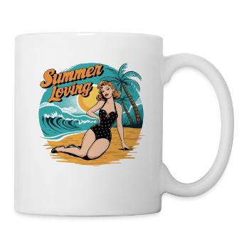 Retro Summer Loving Beach Vibes für einen - Tasse - Weiß - Rechts