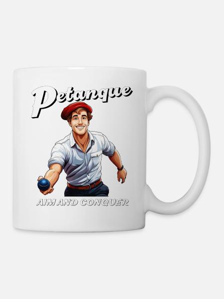 PETANQUE AIM AND CONQUER - Tasse - Weiß