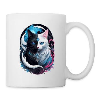 Yin und Yang Fantasiekatze - Tasse - Weiß - Rechts