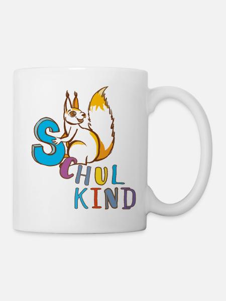 Schulkind Eichhörnchen - Tasse - Weiß