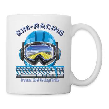 SIM RACING Dreams, Real Racing Thrills - Tasse - Weiß - Rechts