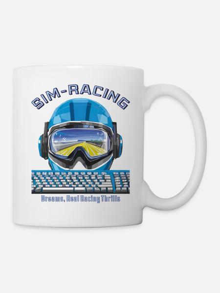 SIM RACING Dreams, Real Racing Thrills - Tasse - Weiß