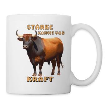 BULL STRENGTH COMES FROM STRENGTH - Mug - white - Right