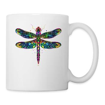 Libelle Dragonfly Bunte Flügel Süße Libellen - Tasse - Weiß - Rechts