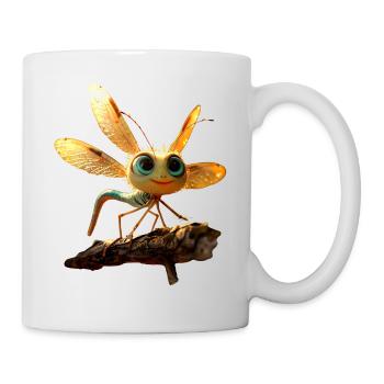 Libelle Dragonfly Bunte Flügel Süße Libellen - Tasse - Weiß - Rechts