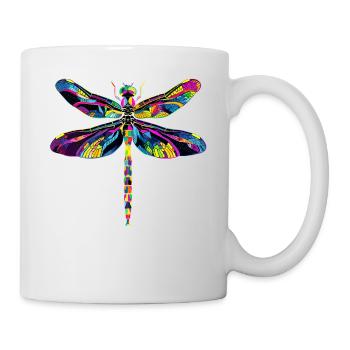 Dragonfly Dragonfly Colorful Wings Cute Dragonflies - Mug - white - Right