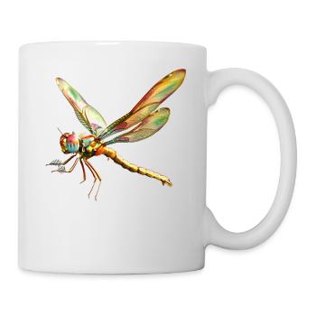 Libelle Dragonfly Bunte Flügel Süße Libellen - Tasse - Weiß - Rechts