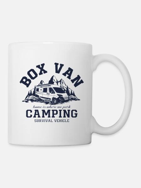 Box Van Camping - Tasse - Weiß