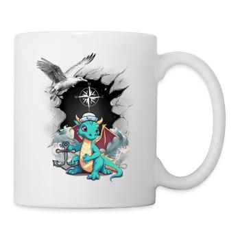 Dragon Dragon Sailor Compass Maritime Seagull Child - Mug - white - Right