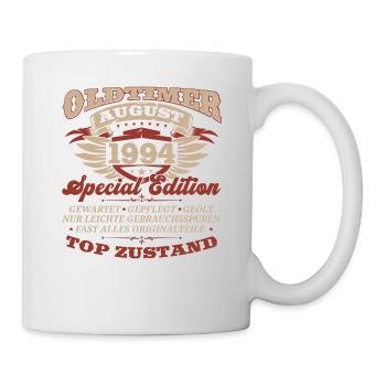 30. Geburtstag Oldtimer August 1994 Jahrgang - Tasse - Weiß - Rechts