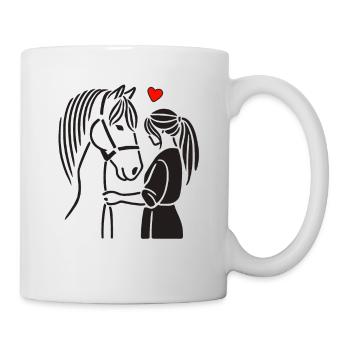 Pferd, Reiten, Reiterin, Pferdebesitzer, Reitsport - Tasse - Weiß - Rechts
