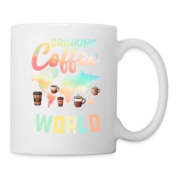 Boire du café dans le monde entier - Mug blanc - blanc - Droite