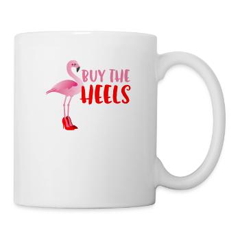 Buy The Heels Funny Pink Flamingo Bird Wearing - Mug - white - Right