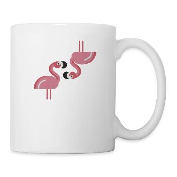 Flamingo Heads Upside Down Cute Pink Bird Lovers - Mug - white - Right