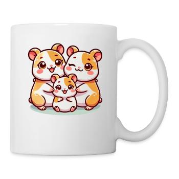 Famille de hamsters mère et père avec un enfant - Mug blanc - blanc - Droite