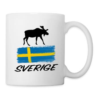 Sverige Moose Flag Sweden Sticker Souvenir - Mug - white - Right