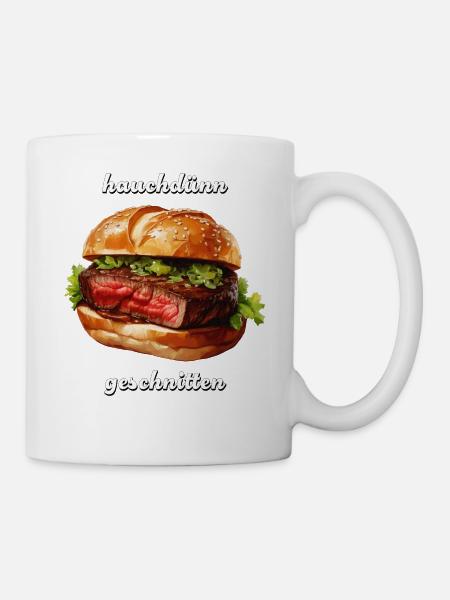 STEAK hauchdünn geschnitten - Tasse - Weiß