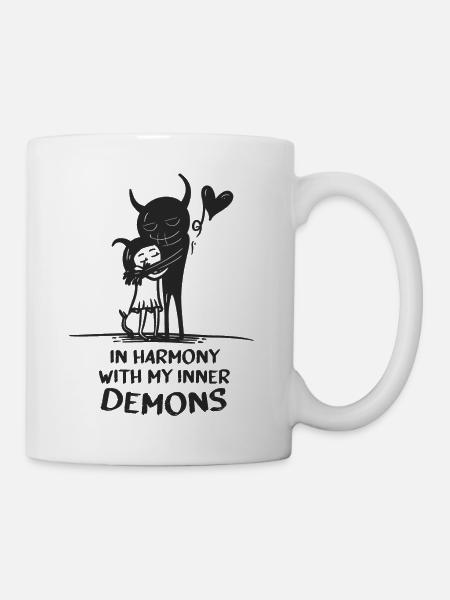 In harmony with my inner Demons - Tasse - Weiß