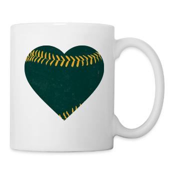 Vintage Baseball Herz - Tasse - Weiß - Rechts