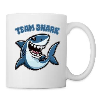 Team Shark Lustiges Hai Motiv - Tasse - Weiß - Rechts